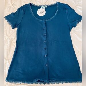 P.S. Kate Boosted Basic Lace Edge Top